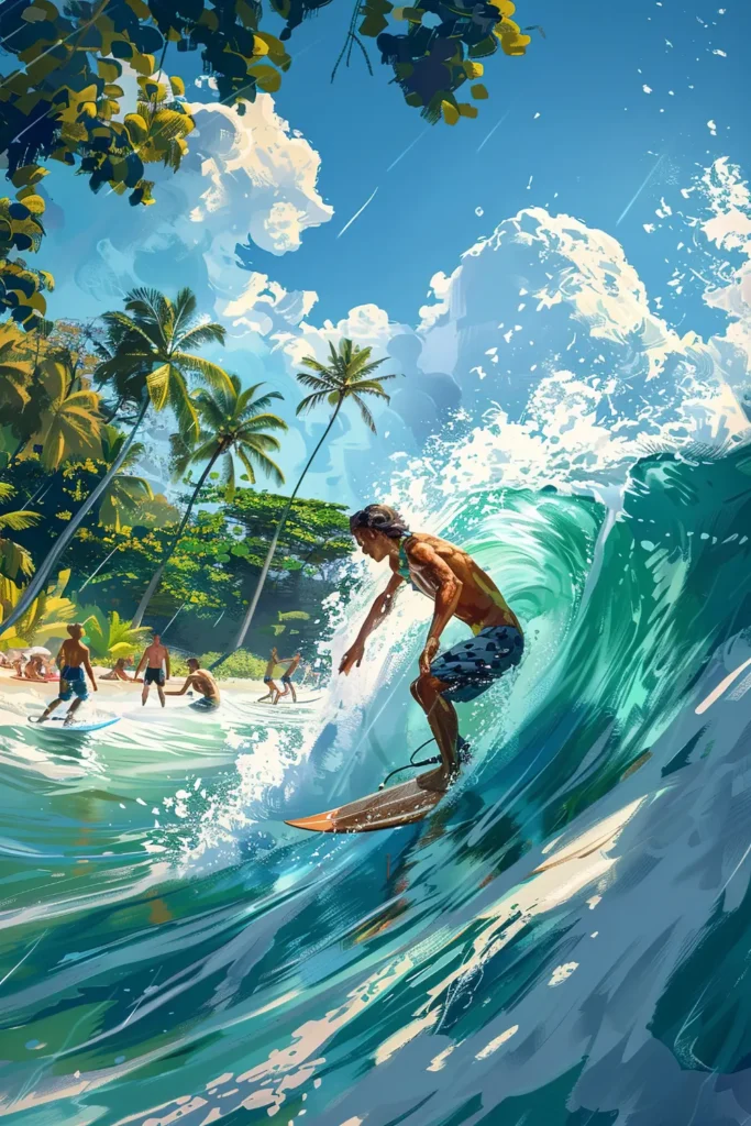 hawaii-Surfing Art